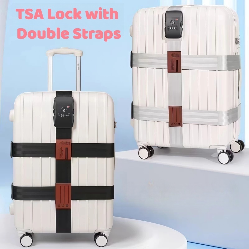 TSA LOCK สายรัดกระเป๋าเดินทาง แบบมีรหัสล็อค เข็มขัดรัดกระเป๋าเดินทาง ทำความสะะอาดง่าย พกพา ทนทาน