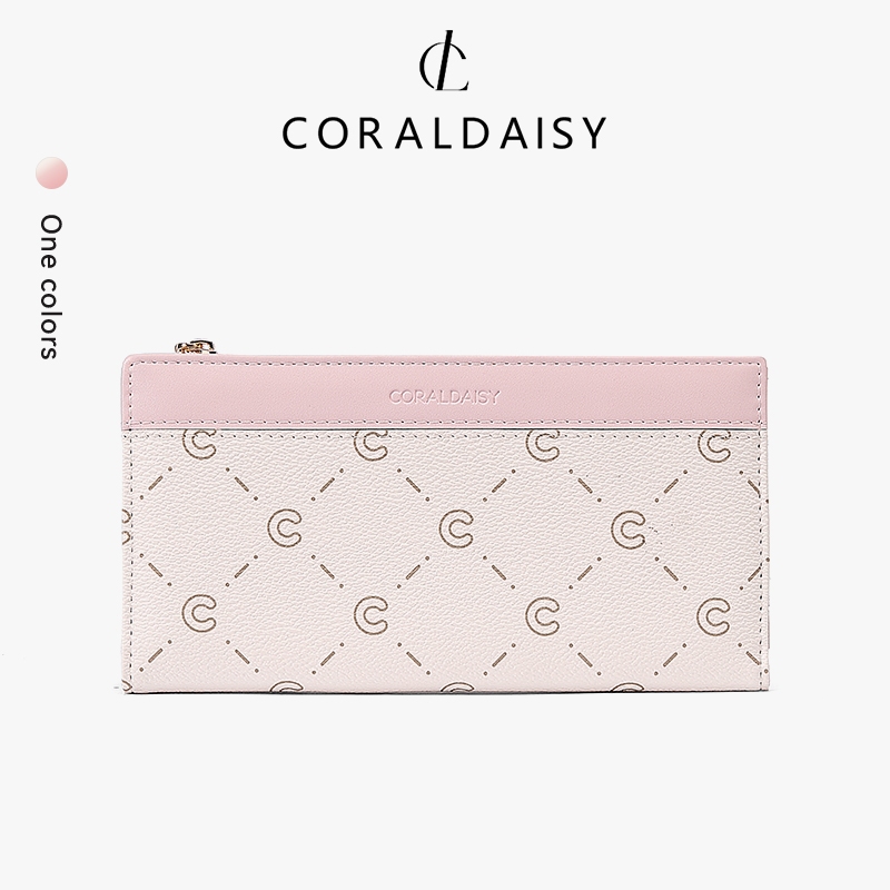CORALDAISY สินค้าใหม่ปี 2026 กระเป๋าสตางค์แบบหัวเข็มขัด ทรงยาว ช่องใส่ของหลายช่อง ที่ใส่บัตรสุดหรู