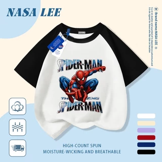 เสื้อนาซ่าผ้าฝ้ายแท้นุ่มสบายในสไตล์สไปเดอร์แมนสำหรับเด็ก