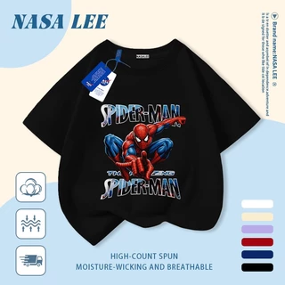 เสื้อนาซ่าผ้าฝ้ายแท้นุ่มสบายในสไตล์สไปเดอร์แมนสำหรับเด็ก
