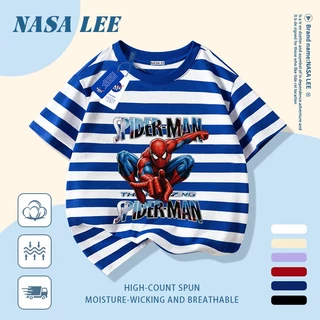 เสื้อนาซ่าผ้าฝ้ายแท้นุ่มสบายในสไตล์สไปเดอร์แมนสำหรับเด็ก