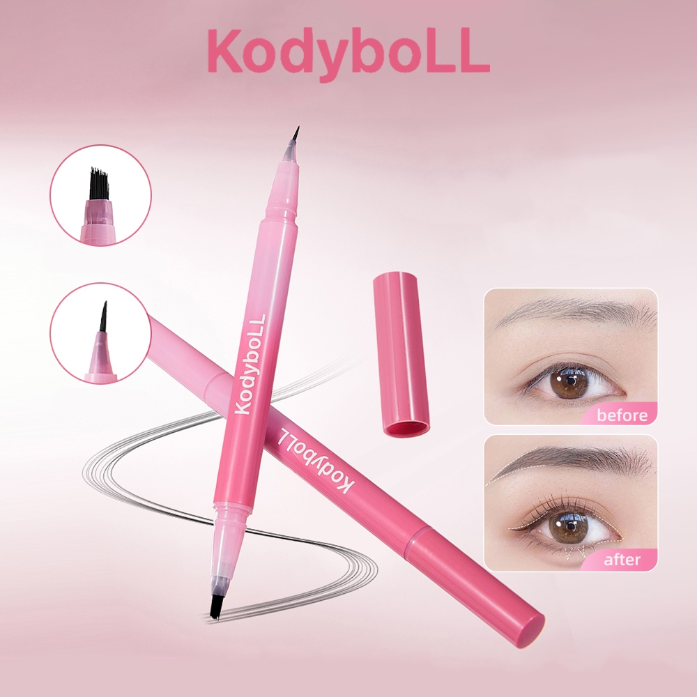 KodyboLL Double-ended Liquid Eyebrow Pen - Long-Lasting & Highly Pigmented, Waterproof & Smudge-Proof, Natural 3D Feathered Brow Look K31