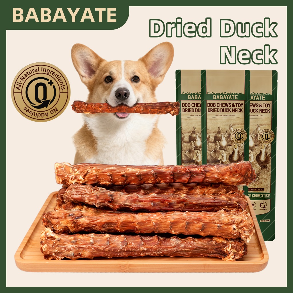 BABAYATE คอเป็ดอบแห้ง – ขนมเคี้ยวธรรมชาติช่วยลดความร้อนในร่างกาย ออกฤทธิ์นาน ช่วยทำความสะอาดฟัน ไม่มีกลิ่น ไม่มีสารเติมแต่ง ไม้เคี้ยวสำหรับสุนัขทุกสายพันธุ์