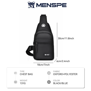 MENSPEกระเป๋าคาดหน้าอกบุรุษ กระเป๋าสะพายข้างอเนกประสงค์ Smooth Zipper Bag Sports Bag