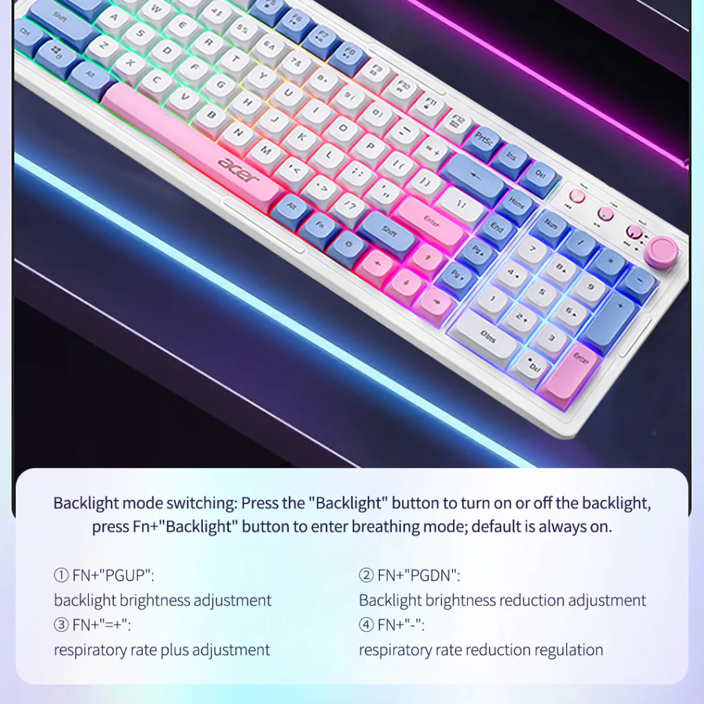 Acer คีย์บอร์ดไร้สาย OKB030 บลูทูธ 2.4G thumbnail 9