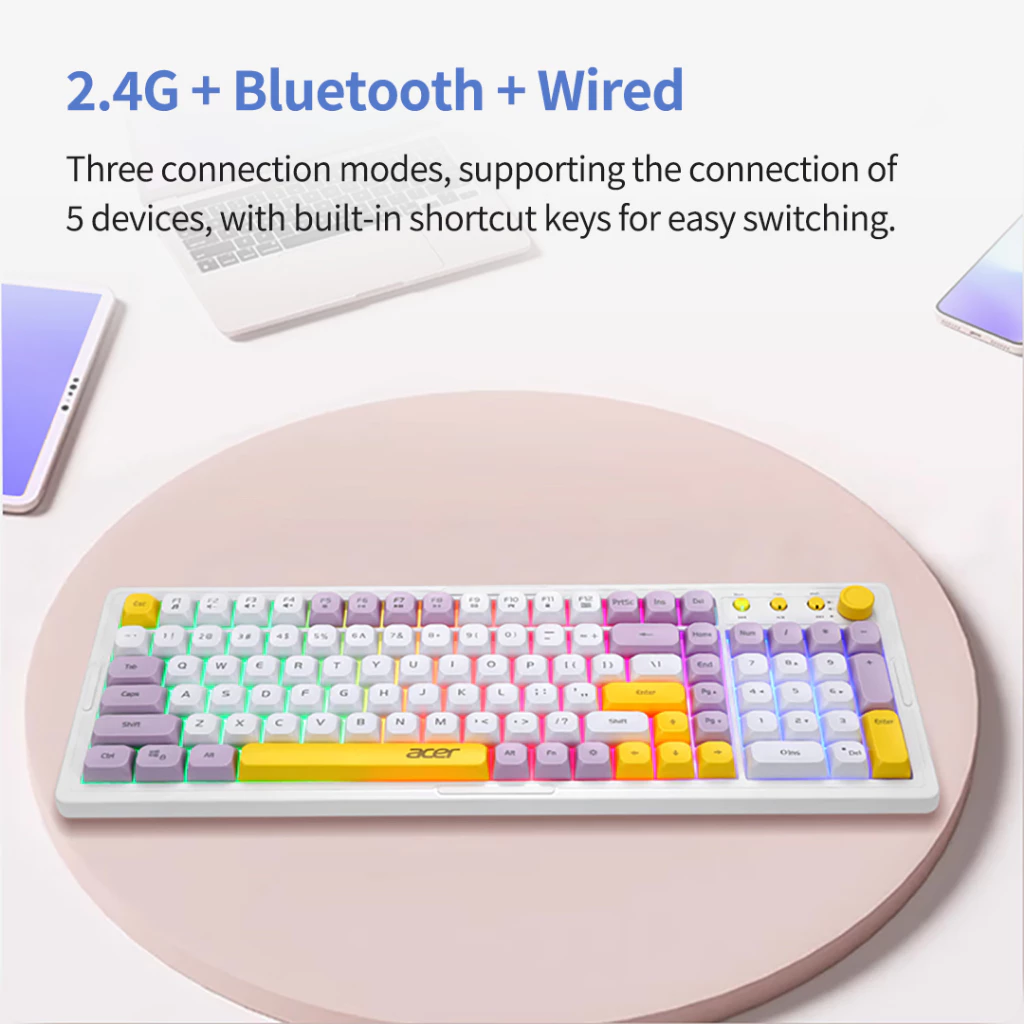 Acer คีย์บอร์ดไร้สาย OKB030 บลูทูธ 2.4G thumbnail 6