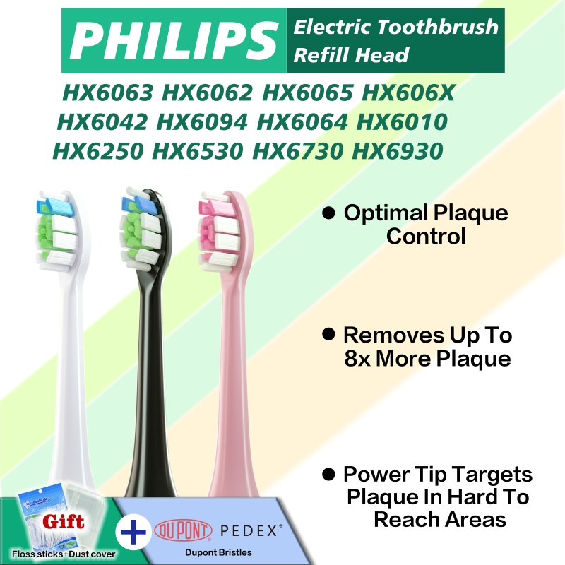 เปลี่ยนหัวแปรงสีฟันสําหรับ PHILPS ใช้งานร่วมกับ HX6063/HX6062/HX6065/HX606/XHX6042/HX6094/HX6064/HX6