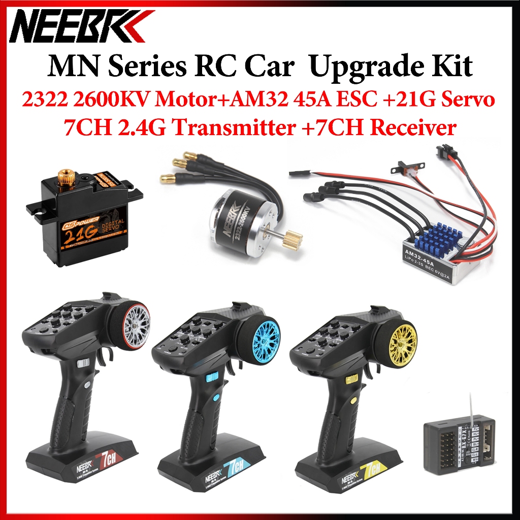 NEEBRC 2322 2600KV มอเตอร์ไร้แปรง AM32 45A ESC 7CH 2.4G เครื่องส่งสัญญาณ 21G Servo สําหรับ 1/12 RC C