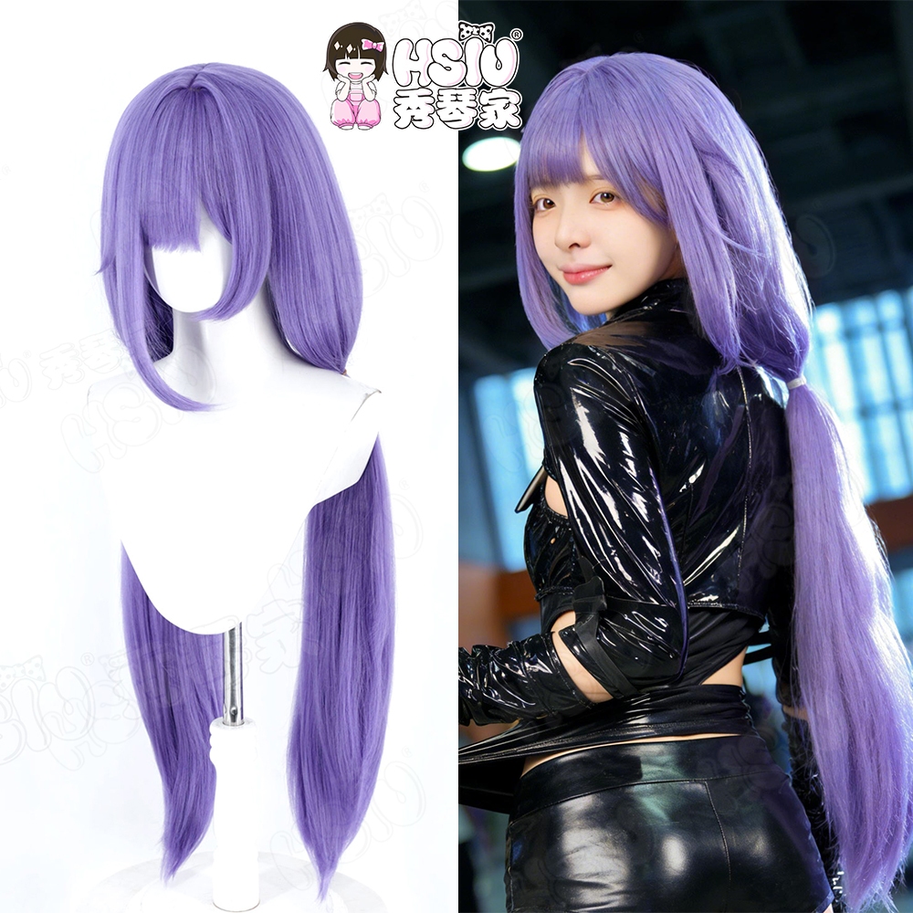 Mogador คอสเพลย์วิกผม HSIU 95 ซม.สีม่วงผมยาวทนความร้อน Wigs + หมวกวิกผมเกม Azur Lane MNF Mogador คอส