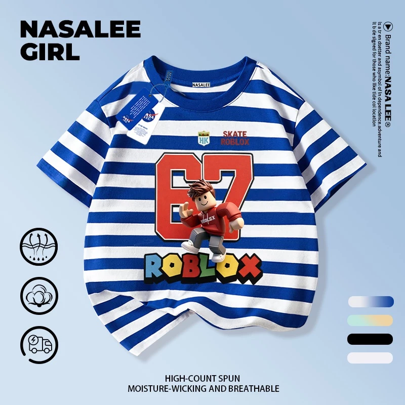 เสื้อยืดผ้าฝ้ายเด็ก NASA ลาย sixseven ทรงหลวม thumbnail 8