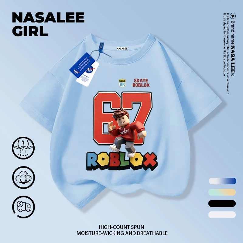 เสื้อยืดผ้าฝ้ายเด็ก NASA ลาย sixseven ทรงหลวม thumbnail 9