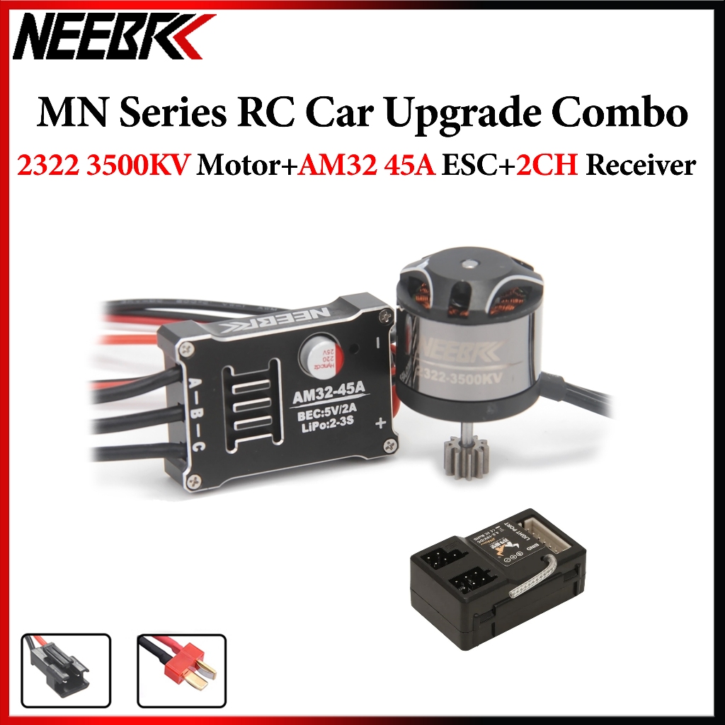 NEEBRC 2322 3500KV Outrunner มอเตอร์ไร้แปรง AM32 45A โลหะ ESC SM3.0/T ปลั๊ก 2CH สําหรับ 1/12 MN99S M