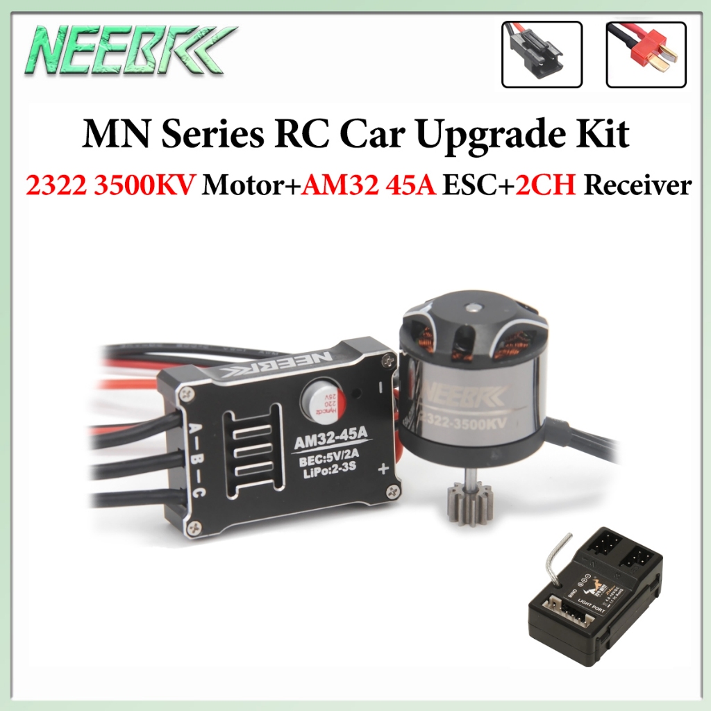 NEEBRC 2322 3500KV Outrunner มอเตอร์ไร้แปรง AM32 45A โลหะ ESC SM3.0/T ปลั๊ก 2CH สําหรับ 1/12 MN99S M