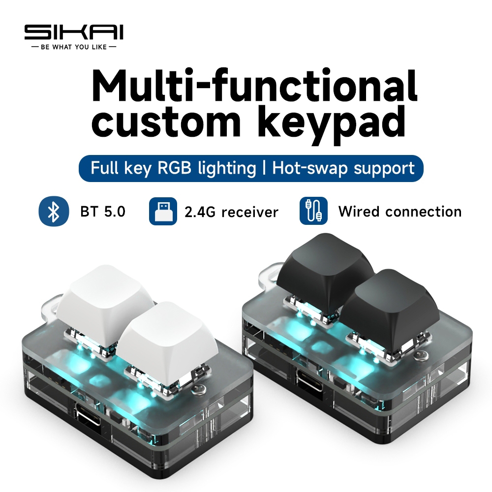 Copy Paste แป้นพิมพ์ลัด 2 คีย์ Programmable Mini Keypad Hot-Swap RGB Bluetooth 5.0/2.4G/USB-C