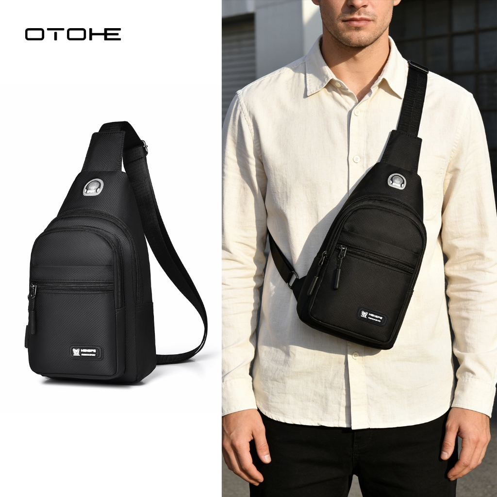 OTOHE กระเป๋าคาดหน้าอกซิปเรียบกันน้ํา Anti-Thief รหัสล็อคลําลอง