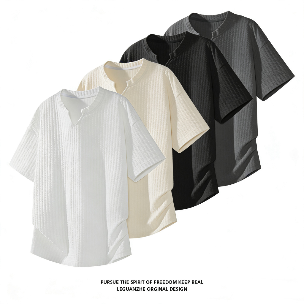 เสื้อยืดผู้ชายเนื้อนุ่ม แขนสั้น ระบายอากาศได้ดี สำหรับฤดูร้อน