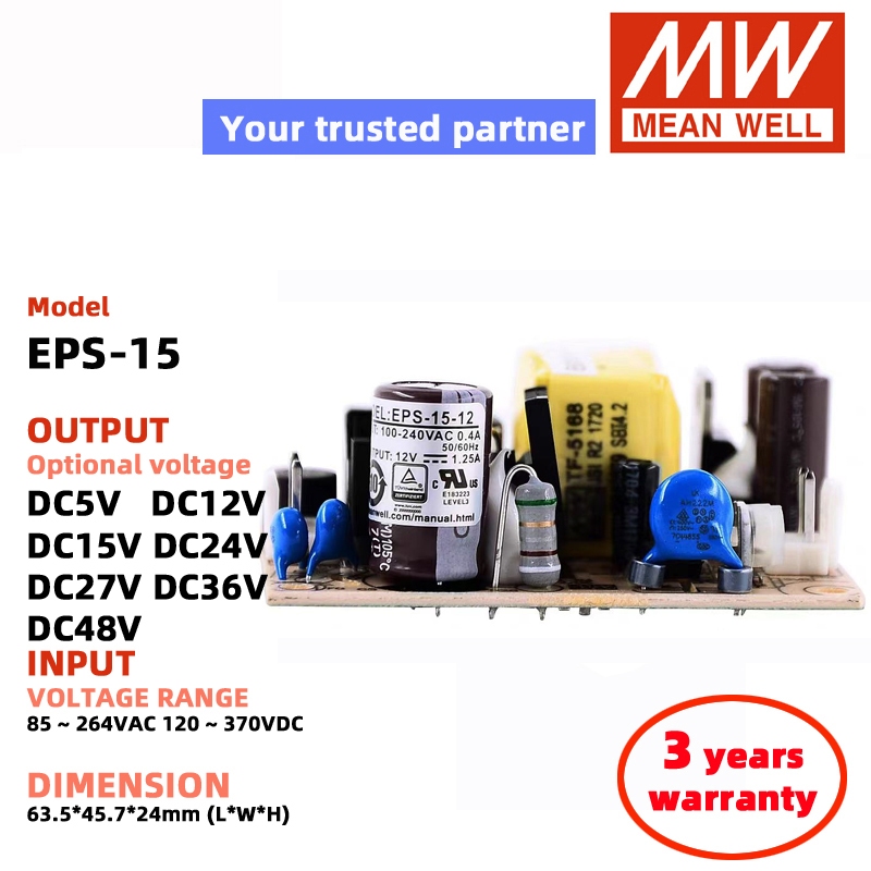 MEAN WELL EPS-15-24 EPS-15-12 EPS-15-15-48 EPS-15-27 Meanwell Switching Power Supply DC power