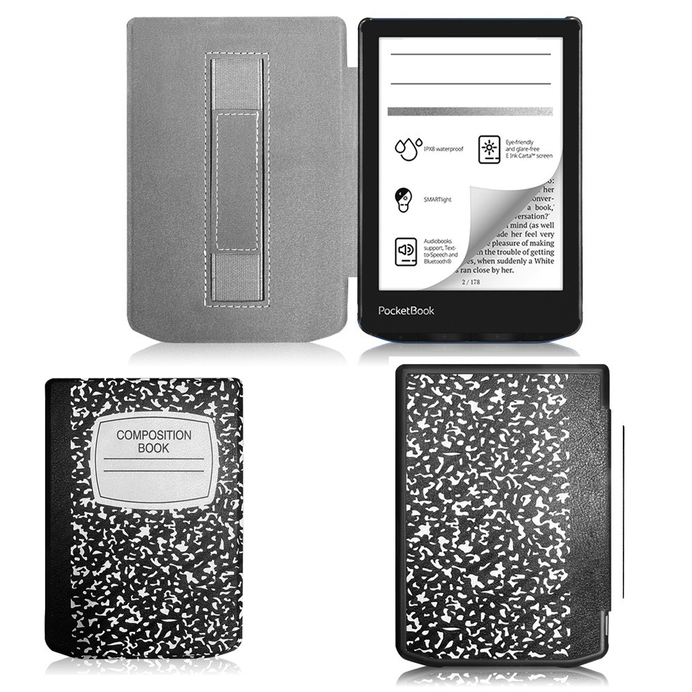 เหมาะสําหรับ Pocketbook Verse Pro Color PB634K3 เคสป้องกันพร้อมการสนับสนุนมือและรูปแบบผ้ารวมทุกอย่าง