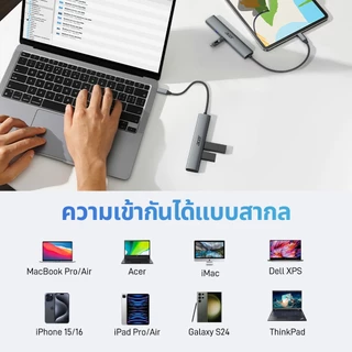Acer 5 in 1 Type-C Hub 4K HDMI usb hub sdcard reader 100W Multiport Adapter สําหรับ MacBook Pro/Air, iPad Pro, iMac, iPhone 15 Pro/Pro Max, XPS UC503