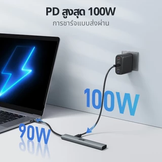 Acer 5 in 1 Type-C Hub 4K HDMI usb hub sdcard reader 100W Multiport Adapter สําหรับ MacBook Pro/Air, iPad Pro, iMac, iPhone 15 Pro/Pro Max, XPS UC503