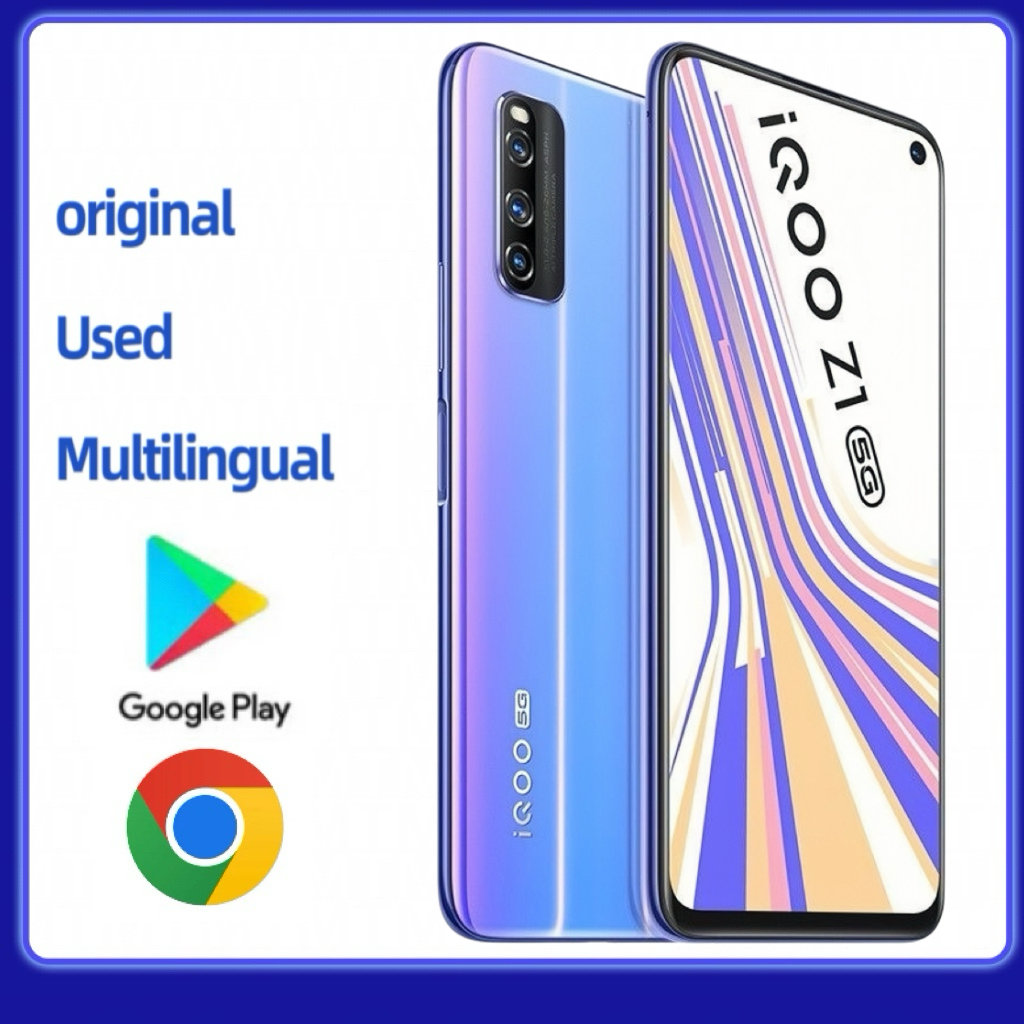 ต้นฉบับ vivo iQoo Z1 (8+128/256GB) โทรศัพท์อัจฉริยะ 5G 6.57 นิ้ว 48.0MP 4500mAh โทรศัพท์มือสอง NFC