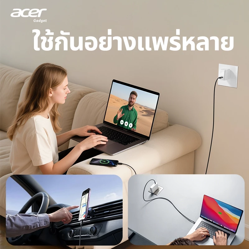 Acer สาย 20W ชาร์จเร็ว USB-A to Type-C รองรับการถ่ายโอนข้อมูล 480Mbps, ตัวสายถักไนลอน ใช้งานร่วมกับ IP 15/16/17, iPad, แล็ปท็อป และอุปกรณ์เกมมิ่ง สายชาร์จทนทาน สายชาร์จเร็ว UC0018 thumbnail 7