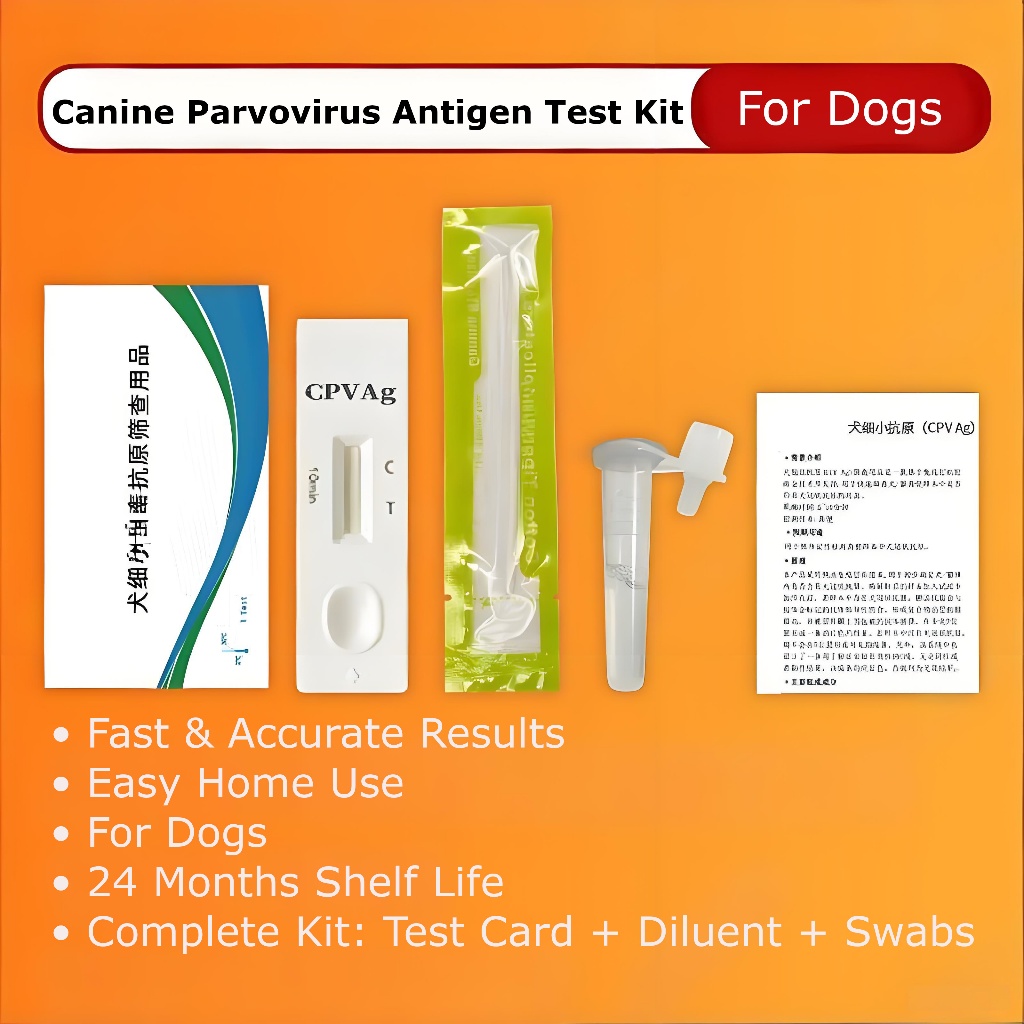 ชุดทดสอบไวรัสพาร์โวสุนัข CPV Dog Parvovirus Rapid Test Kit สำหรับสุนัข 10 Tests