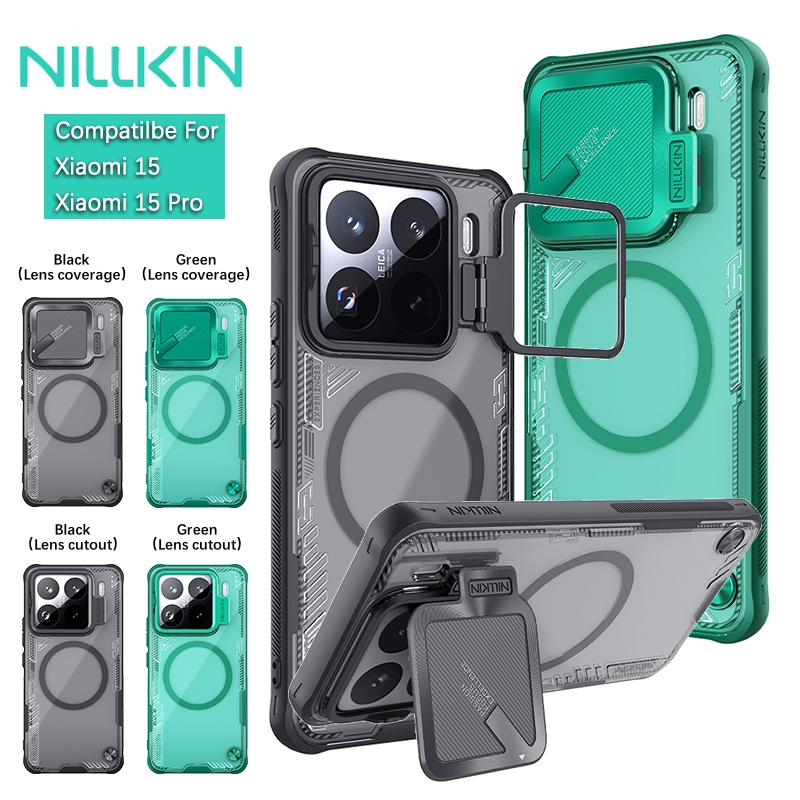 Nillkin สําหรับ Xiaomi 15 Pro Iceblade Prop แม่เหล็กโปร่งใสกันกระแทก Anti-Drop ปกป้องเลนส์กล้อง Kickstand Hard ฝาหลังเคสโทรศัพท์ปลอกเชลล์