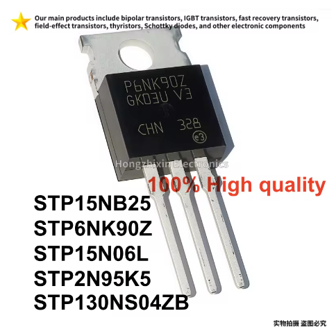 5PCS ใหม่ STP15NB25 STP6NK90Z STP15N06L STP2N95K5 STP130NS04ZB TO-220 P15NB25 P6NK90Z P15N06L P2N95K