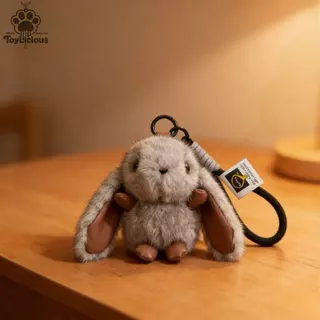 ตุ๊กตาตุ๊กตากระต่ายหู Lop-Eared จําลอง | น่ารักสนุกกระเป๋าจี้น่ารักตุ๊กตาพวงกุญแจฤดูใบไม้ผลิใหม่น่ารักสัตว์เลี้ยงจี้