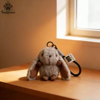 ตุ๊กตาตุ๊กตากระต่ายหู Lop-Eared จําลอง | น่ารักสนุกกระเป๋าจี้น่ารักตุ๊กตาพวงกุญแจฤดูใบไม้ผลิใหม่น่ารักสัตว์เลี้ยงจี้