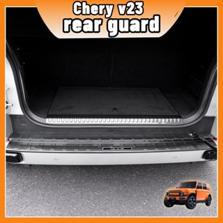 แผ่นกันรอยฝาท้าย Chery V23 พลาสติก ABS ลายคาร์บอน กันรอยขนขอ…