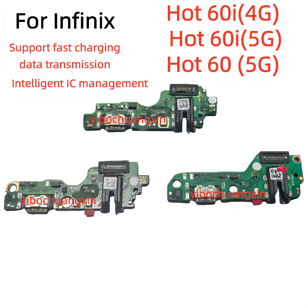 แท่นชาร์จสําหรับ Infinix Hot 60i 4G 5G Hot 60 Pro 60 5G X6728 X6726 X6730 พอร์ตชาร์จ USB สายยืดหยุ่นรองรับ Fast ชาร์จหางซ็อกเก็ต