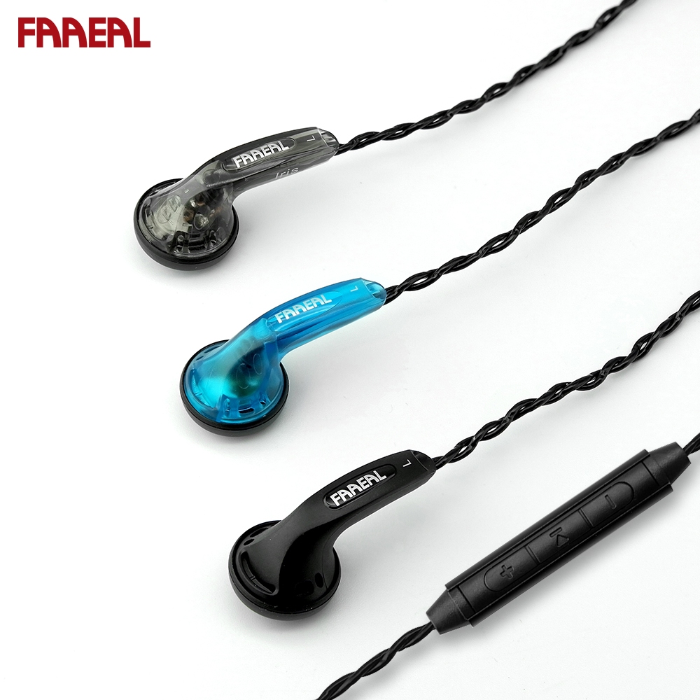 FAAEAL Iris 2.0 หูฟังสายสีดํารุ่น 3 ปุ่ม Mic 15.4 มม.แบบไดนามิก Super Bass น้ําหนักเบาหูฟังแบบมีสาย 3.5 มม.ปลั๊กคลาสสิก Shell Music ชุดหูฟังสําหรับ PC โทรศัพท์