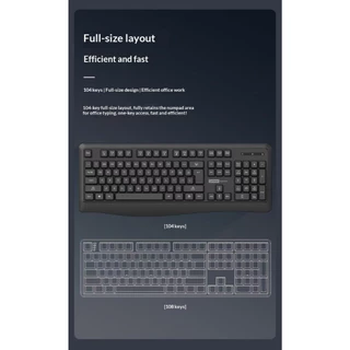 Lenovo KN230 2.4G คีย์บอร์ดและเมาส์ไร้สาย Combo ปุ่มเงียบบางเฉียบกันน้ํากันฝุ่น Ergonomic Optical Mouse ชุดสําหรับ Windows PC แล็ปท็อป Office Home