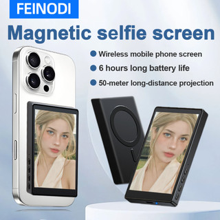FEINODI Wireless Vlog Magnetic Selfie Screen for Phone and Android Phones | HD Live Broadcast, Rear Selfie Artifact | Remote Control | Vlog/Travel/Long-Distance Wireless Selfie