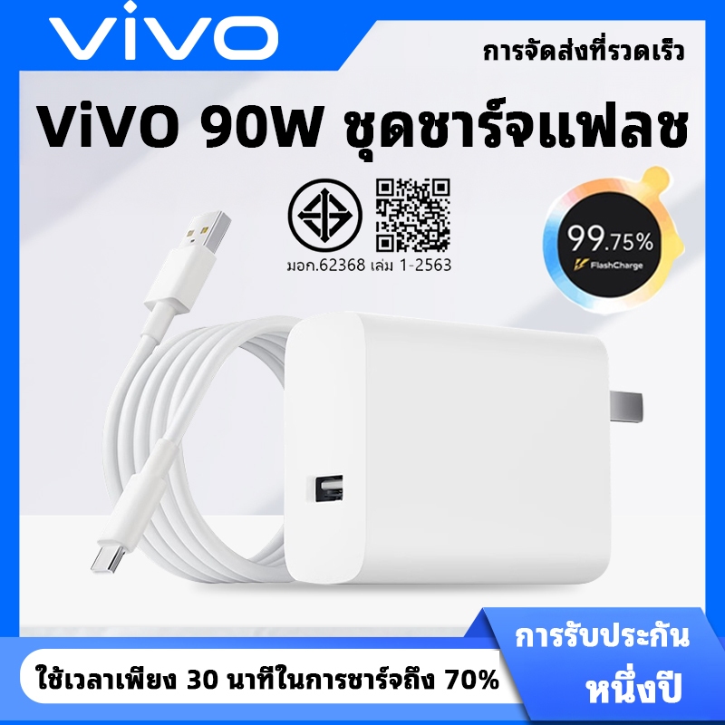 รับประกัน 1 ปี หัวชาร์จ ViVO 90W Super Fast] เข้ากันได้กับ vivo v50 x200pro v40 v28
