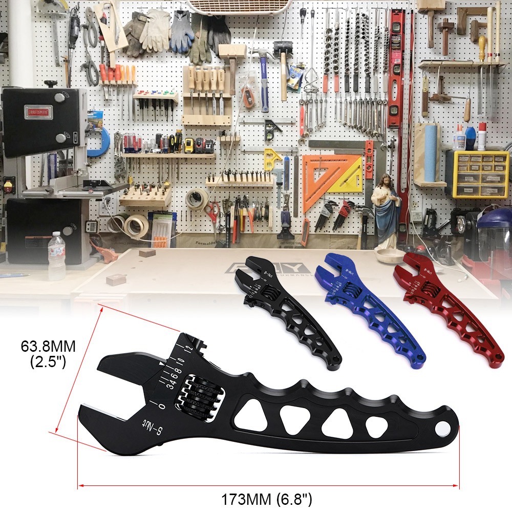 ปรับ AN 3 4 6 8 10 12 อลูมิเนียม WRENCH HOSE Fitting เครื่องมืออลูมิเนียม Spanner AN3-AN12