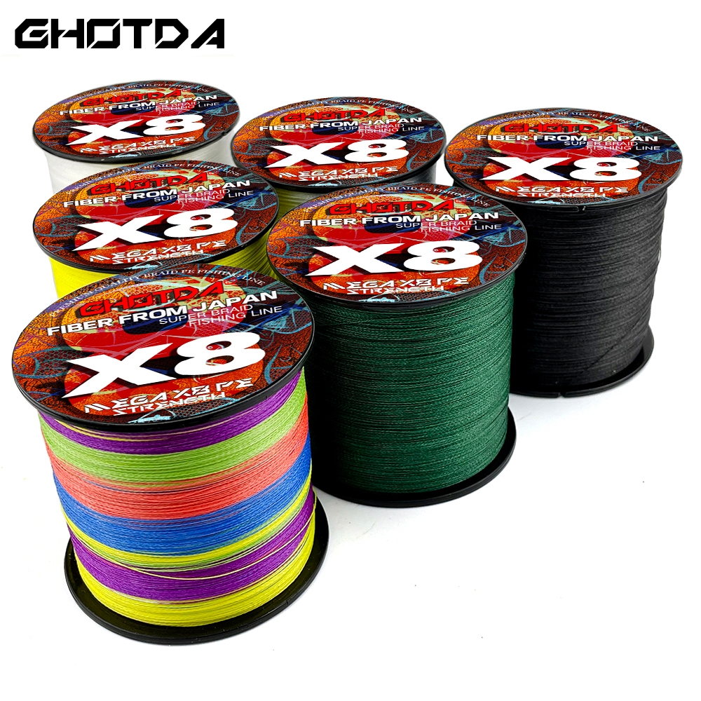 Ghotda 300ม X8 สายถัก PE สำหรับตกปลาน้ำหนักเบาและทนทาน