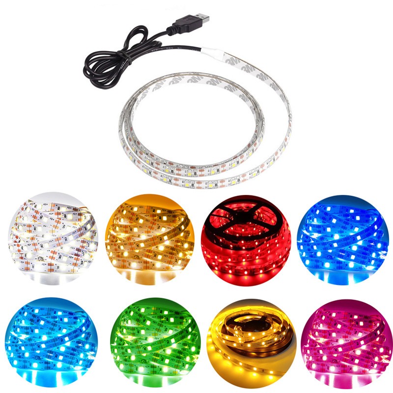 คุณสมบัติของมูลค่าสูง DC 5V USB 2835SMD แถบ LED, 8 สีและหลายความยาวให้คุณเลือก, ยืดหยุ่นและสามารถตัด, ใช้สําหรับพื้นหลังทีวี, โคมไฟหน้ากระจก, ตกแต่งบ้าน, ไฟ DIY