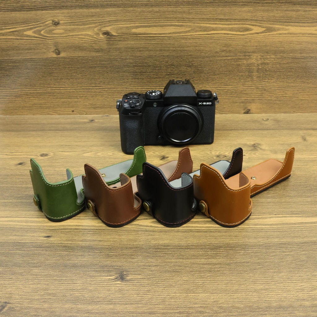 เคสหนังครึ่งสําหรับ FUJI X-S20 FUJIFILM XS20 Camera Grip พร้อมสายรัด
