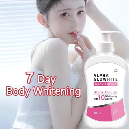 Alpha Glow White Body Lotion Hydrating Whitening & Moisturizing Brightens Skin 400ml