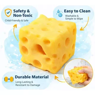 💖ส่งของจากไทย💖Cheese Squishy ของเล่นคลาย, Super Big สี่เหลี่ยม Cheese Fidget ของเล่น, เล่นคลายเครียด บริหารมือ เสริมพัฒนาการ สําหรับเด็ก ผู้ใหญ่
