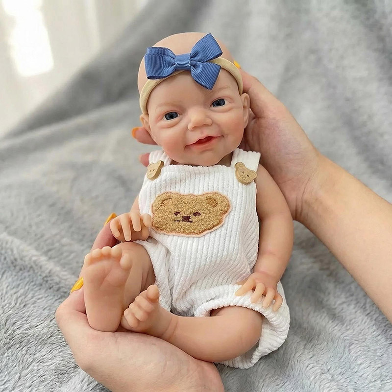 ซิลิโคนตุ๊กตาเด็ก Reborn 30 ซม. ยิ้มสาว Handy คอลเลกชัน Art ของขวัญของเล่นเด็ก