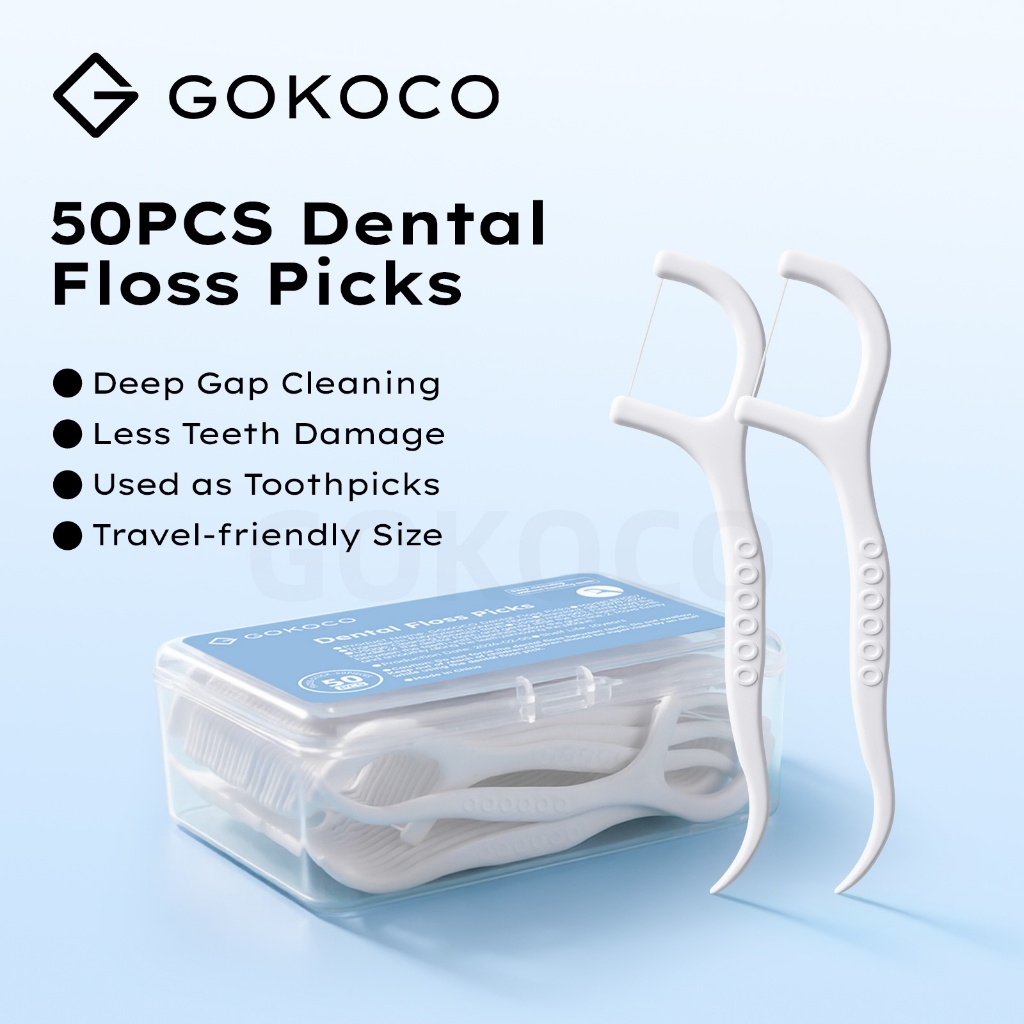 GOKOCO Dental  Floss10/50PCS ไหมขัดฟัน ทำความสะอาดร่องฟันอย่างล้ำลึก ลดการบาดเจ็บของฟัน ขนาดที่เป็นมิตรกับการเดินทาง