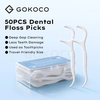GOKOCO Dental Floss10/50PCS ไหมขัดฟัน ทำความสะอาดร่องฟันอย่างล้ำลึก ลดการบาดเจ็บของฟัน ขนาดที่เป็นมิตรกับการเดินทาง