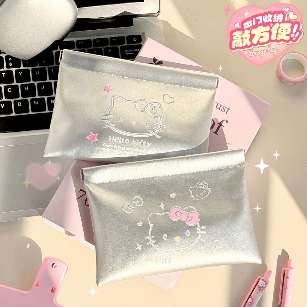 ใหม่ HelloKitty Organizer กระเป๋าอะนิเมะการ์ตูนแบบพกพาแต่งหน้ากระเป๋าหูฟัง Zero กระเป๋าสตางค์ลิปสติกกระเป๋าเดินทางอุปกรณ์เสริมของขวัญ