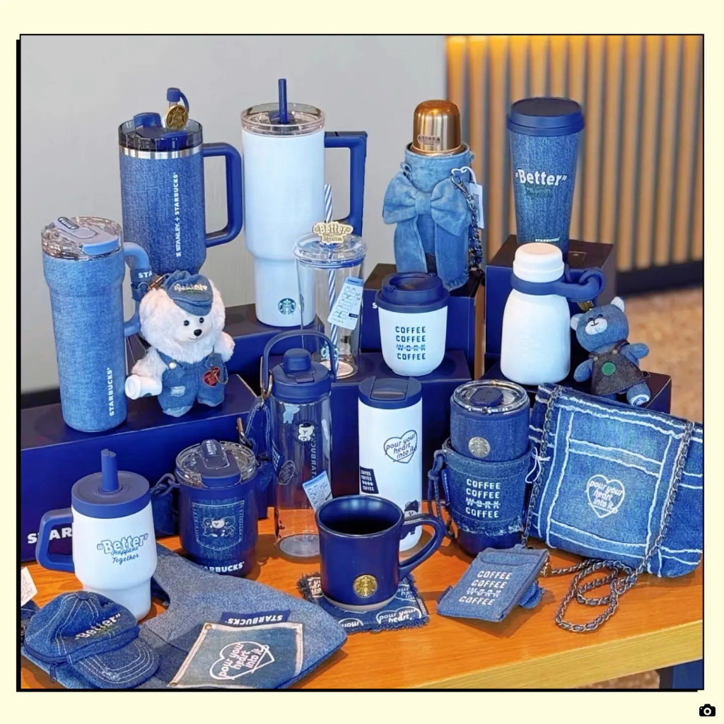 2026 Starbucks Spring Retro Tannin Denim Star Coffee Bear Store Manager Card Holder Notebook Mug Glass Straw Thermos Cup