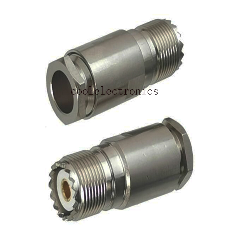 2pcs UHF หญิง SO239 Clamp สําหรับ Coax สาย RG8 LMR400 RG214 50-7 7D-FB RF Connector