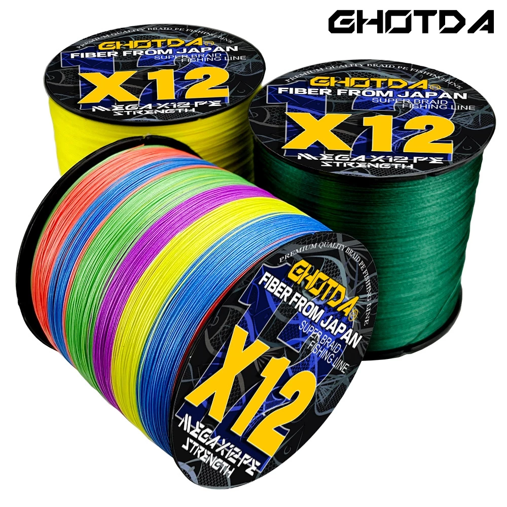 เส้นใยกุหลาบ Showoda X12 ความยาว 100 เมตร สำหรับตกปลาในป่าและทะเล มืออาชีพรับรองคุณภาพและความทนทาน